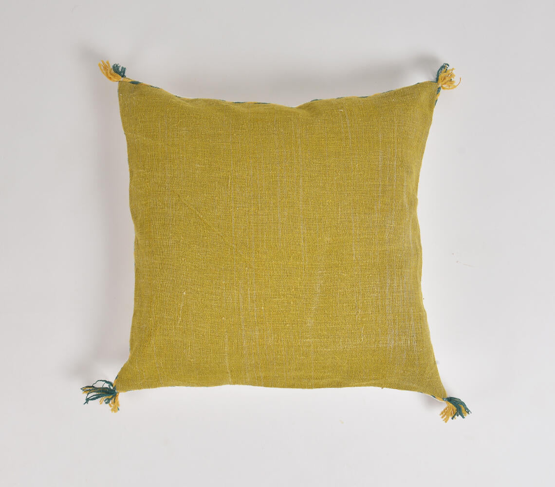 Handwoven Solid Mustard Cushion cover
