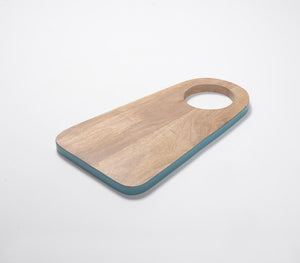 Teal Bordered Wooden Chopping board
